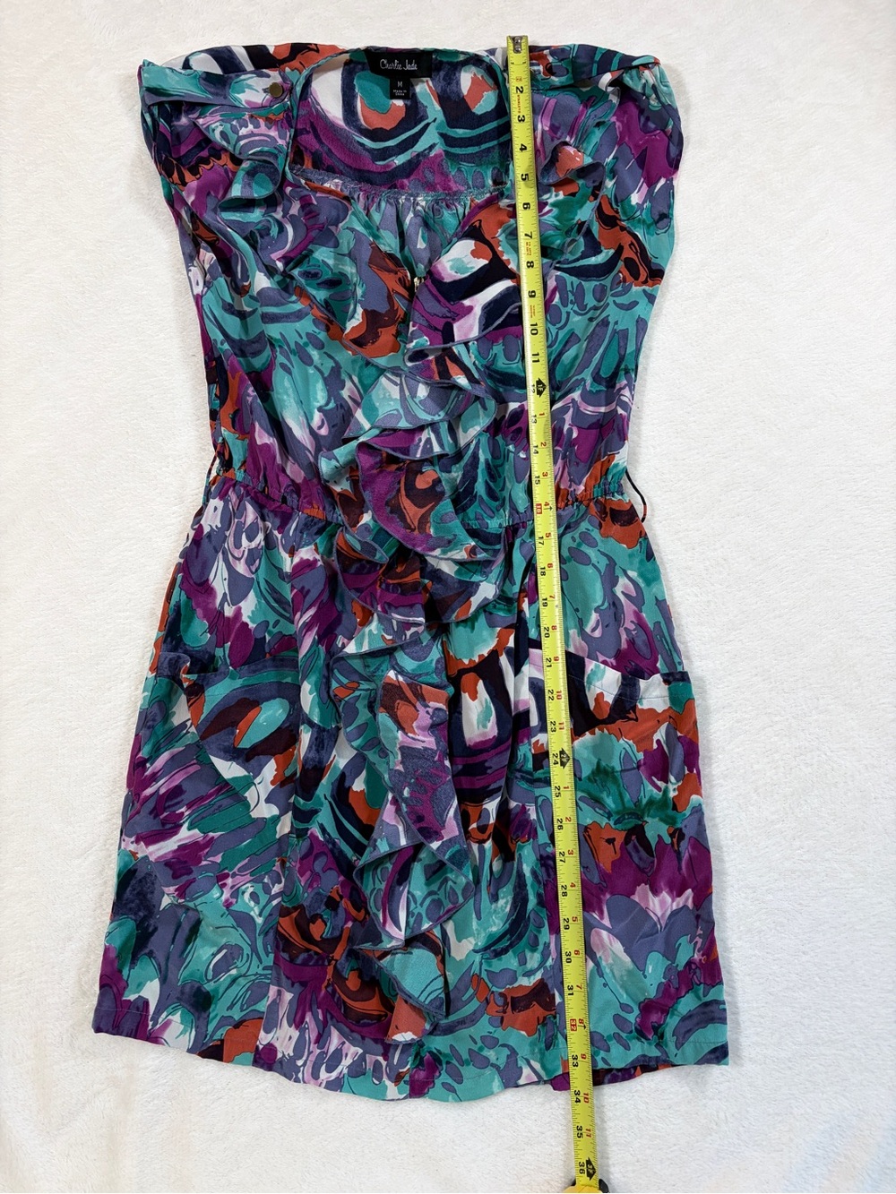 Charlie Jade Teal & Purple Ruffled Mini Dress - Picture 12 of 12